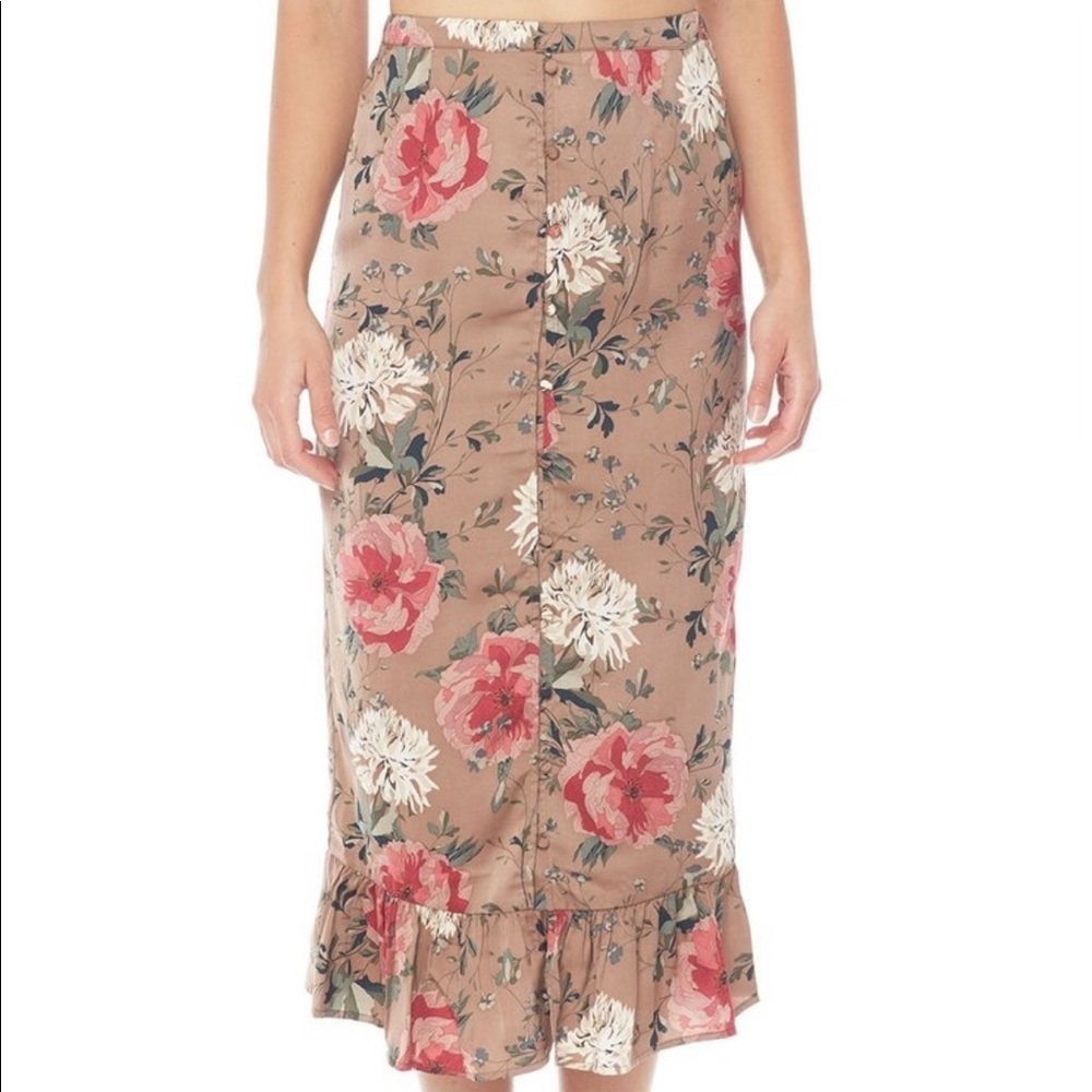 Saltwater Luxe Alina midi floral recycled skirt xs